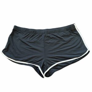 SKIMS Black Athletic Shorts with White Trim
